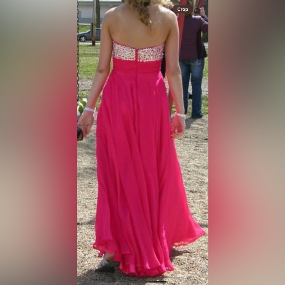 Alyce Paris Strapless Pink Gown with Sequin Bodice - Picture 6 of 7